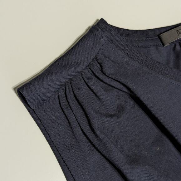 ATM Anthony Thomas Melillo Gathered Stretch Pima Cotton Jersey Mini Dress Blue - Picture 5 of 6